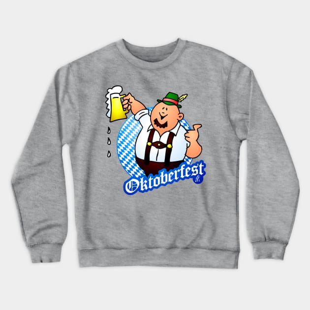 Oktoberfest - man in lederhosen Crewneck Sweatshirt by Cardvibes